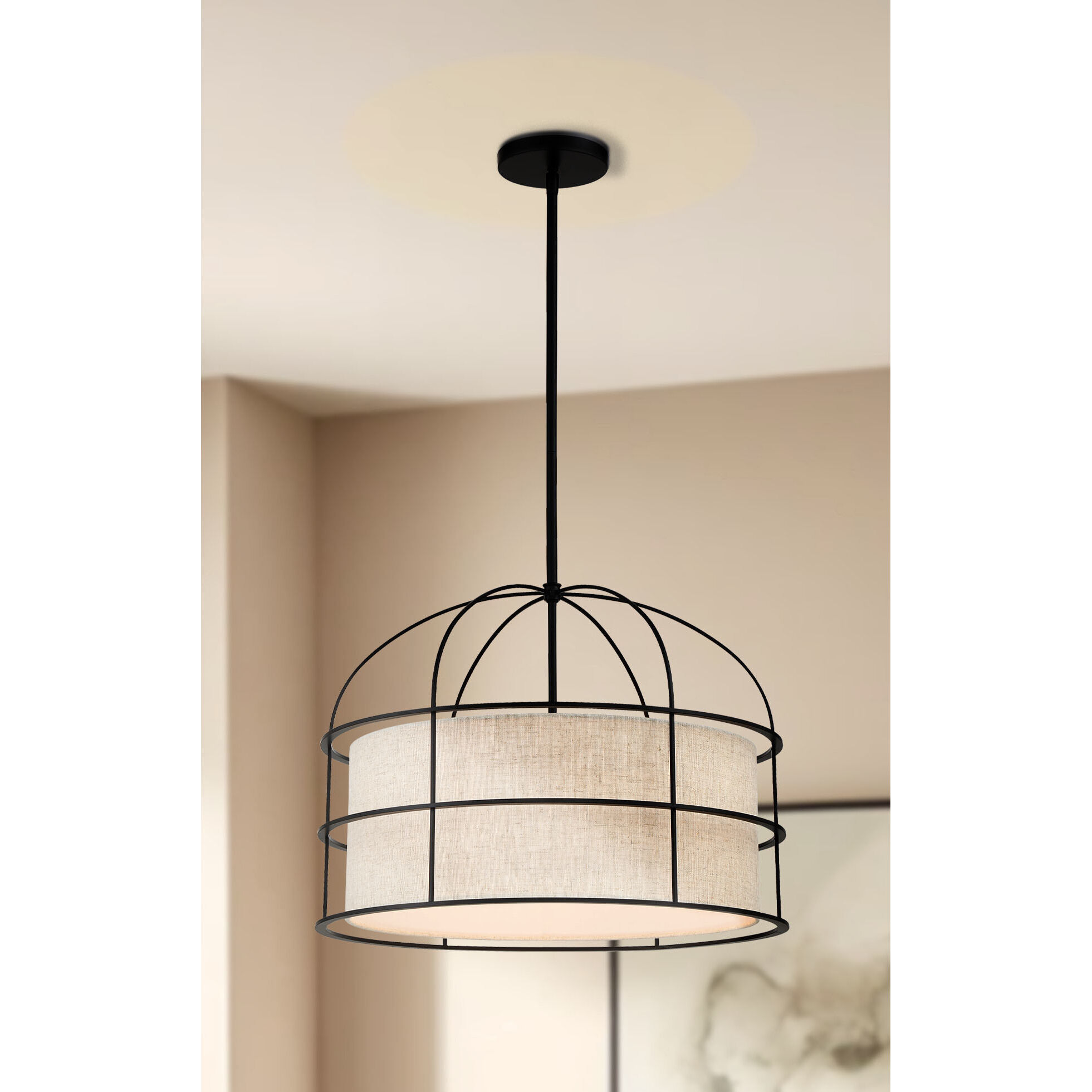 Gateway Park 5 Light 20 inch Coal Convertible Pendant / Semi Flush Ceiling Light